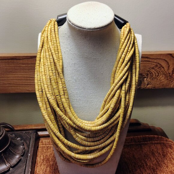 Vtg Gerda Lynggaard Monies Copenhagen Coconut Shell & Horn Necklace - Picture 5 of 5